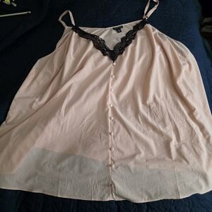 Women's Torrid Pink Lace Trim Top